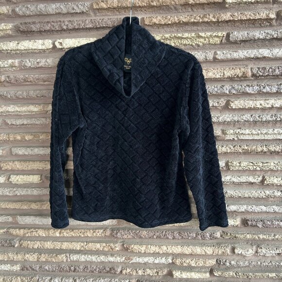 Wooly Bully Wear Black Pullover Micro Fleece Long Sleeve Sweater Size M - Picture 6 of 6